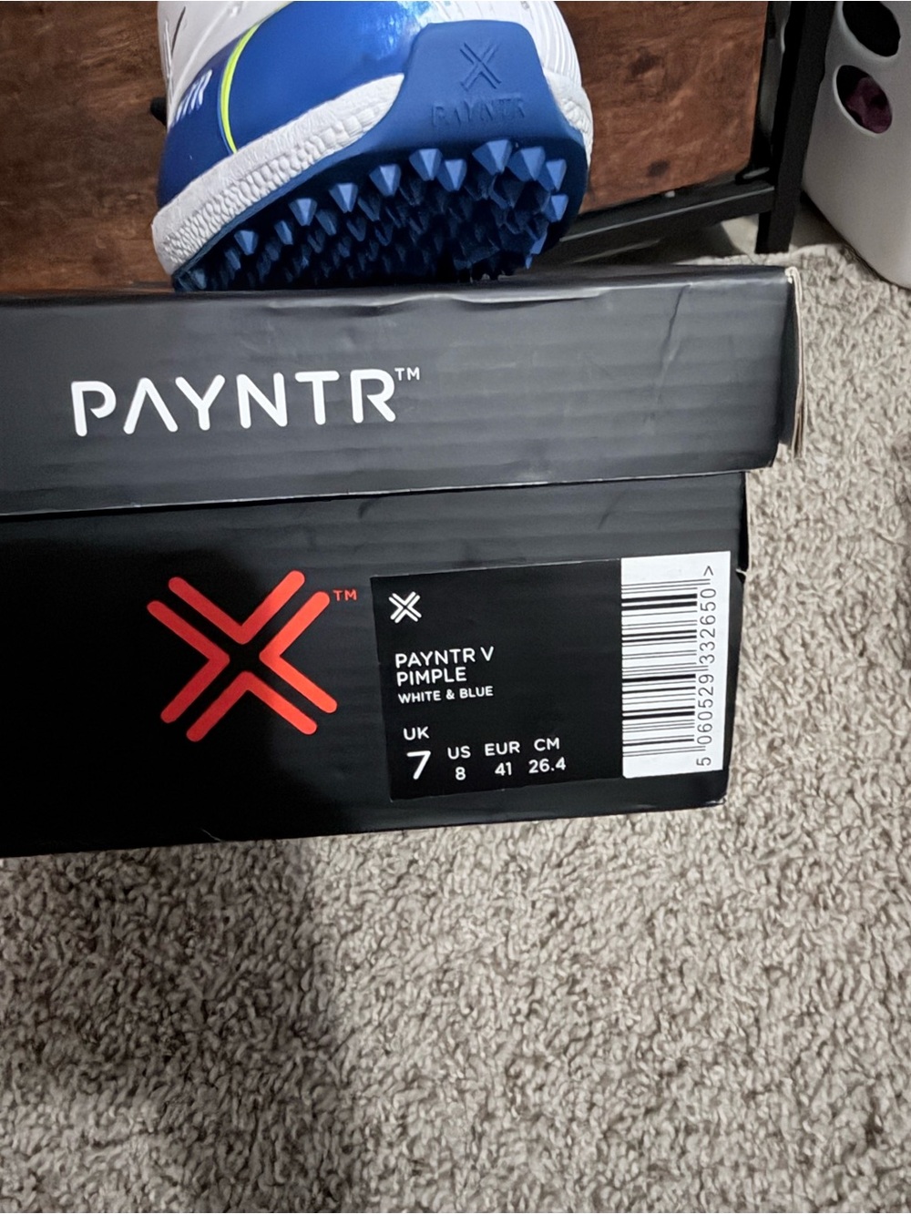 Men’s White & Blue Athletic Sneaker - Picture 5 of 5
